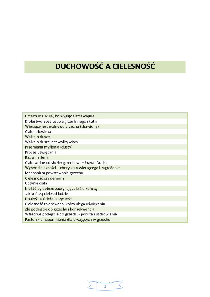 Zdjęcie PDF - Duchowość a cielesność