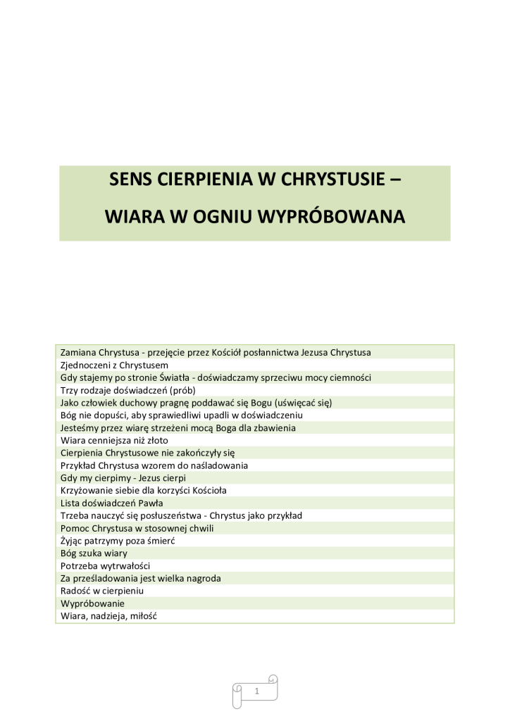Zdjęcie PDF - Sens cierpienia w Chrystusie – wiara w ogniu wypróbowana