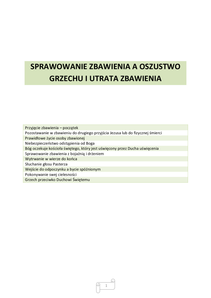 Zdjęcie PDF - Sprawowanie zbawienia a oszustwo grzechu i utrata zbawienia
